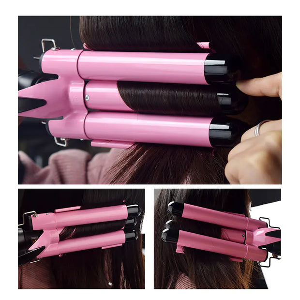 Three Barrel Electric Curling Iron