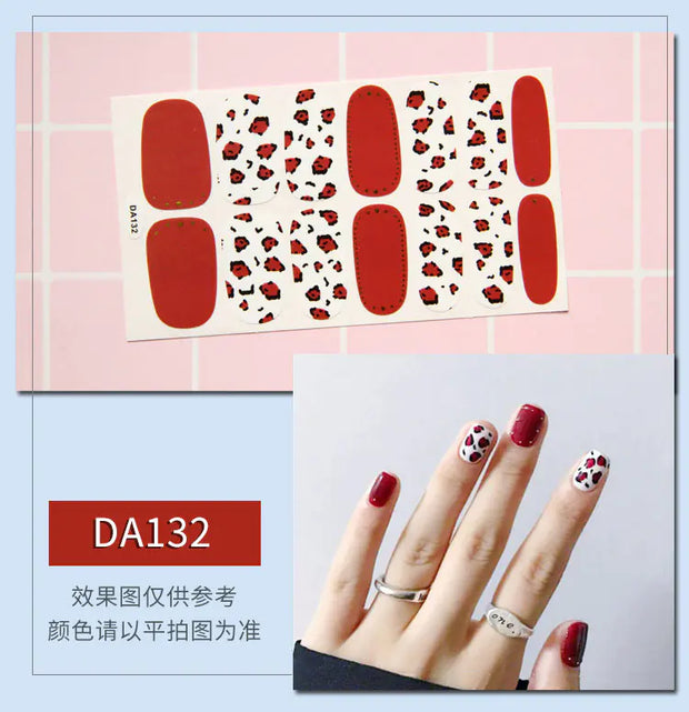 Leopard Print Nail Stickers with Peelable Backing (14 Sheets)