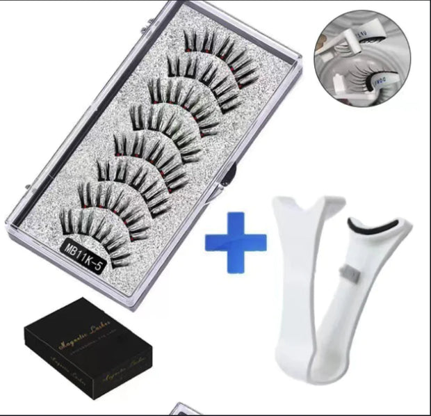 5 Pairs Magnetic Tweezers with 3D Mink Lash Curler