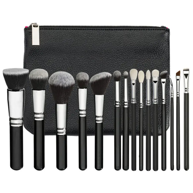 15-Piece Pink Rose Gold Makeup Brush Set