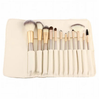 Beige Makeup Brush Set 12