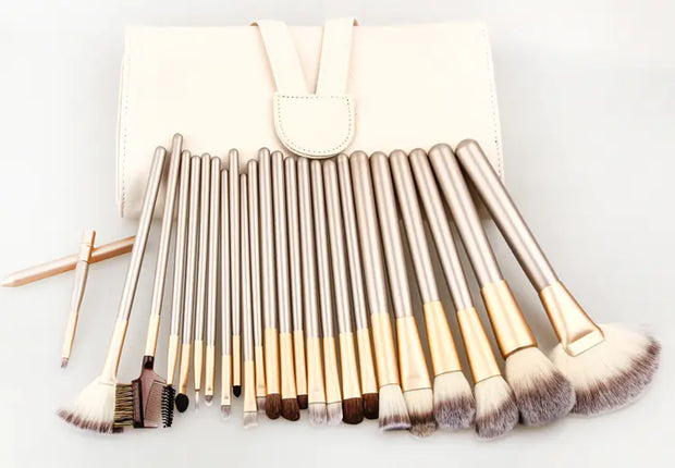 Beige Makeup Brush Set 24