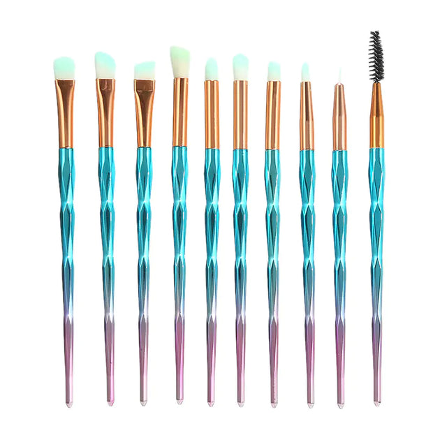 Multicolor Makeup Brushes with Electroplated Finish
