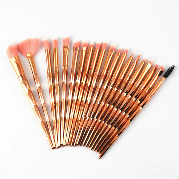 Multicolor Makeup Brushes with Electroplated Finish