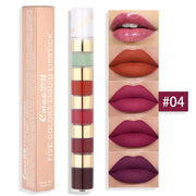 Waterproof 5 Color Matte Lip Gloss with Bamboo Joint