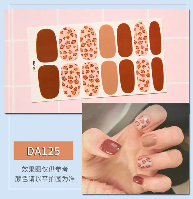 Leopard Print Nail Stickers with Peelable Backing (14 Sheets)