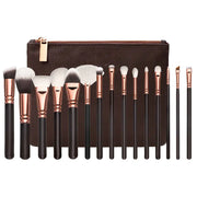 15-Piece Pink Rose Gold Makeup Brush Set