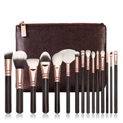 15-Piece Pink Rose Gold Makeup Brush Set