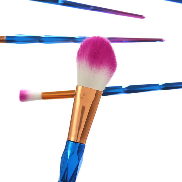 Multicolor Makeup Brushes with Electroplated Finish