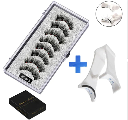 5 Pairs Magnetic Tweezers with 3D Mink Lash Curler