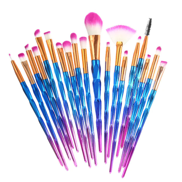 Multicolor Makeup Brushes with Electroplated Finish