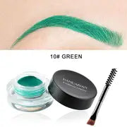 12 Colors Long-Lasting Waterproof Eyebrow Pomade with Brush