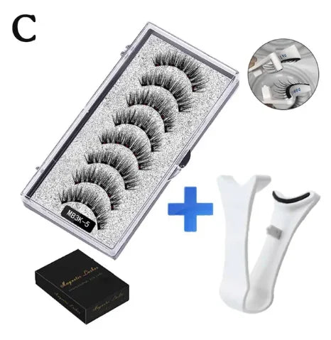 5 Pairs Magnetic Tweezers with 3D Mink Lash Curler
