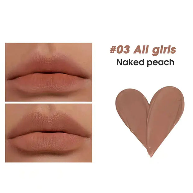5 Colors Velvet Matte Waterproof Heart Shape Lip Gloss