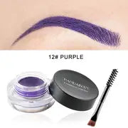 12 Colors Long-Lasting Waterproof Eyebrow Pomade with Brush