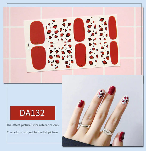 Leopard Print Nail Stickers with Peelable Backing (14 Sheets)