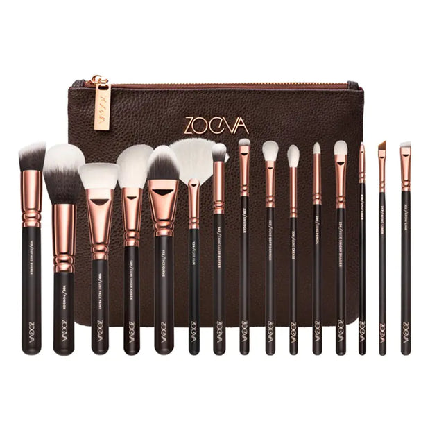 15-Piece Pink Rose Gold Makeup Brush Set