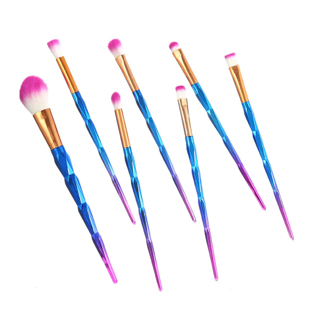 Multicolor Makeup Brushes with Electroplated Finish