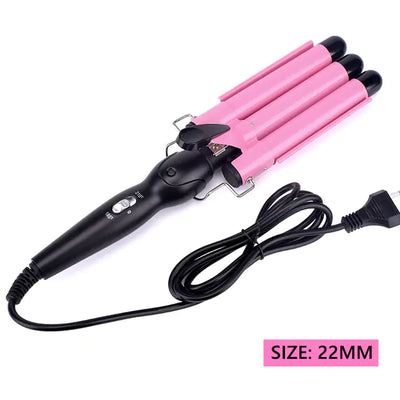 Three Barrel Electric Curling Iron