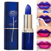 LESSXCOCO Blue Maggie Color Changing Lipstick, Waterproof