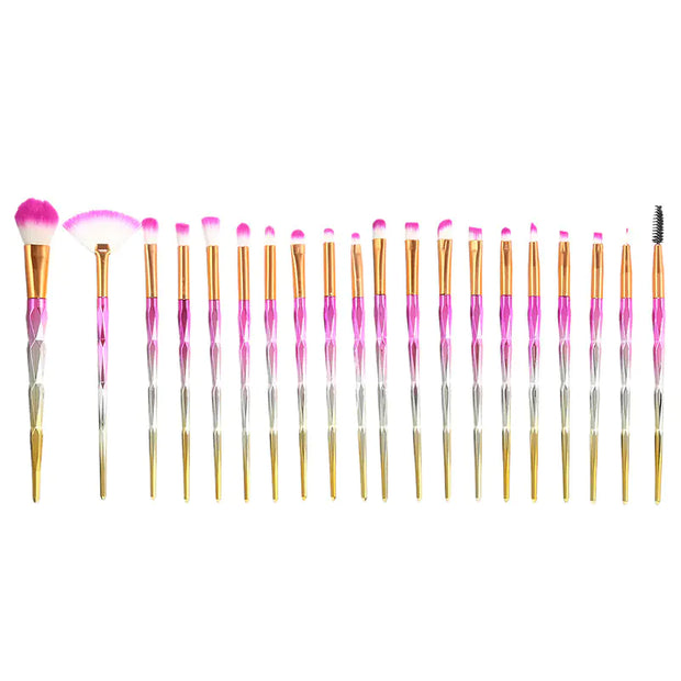 Multicolor Makeup Brushes with Electroplated Finish