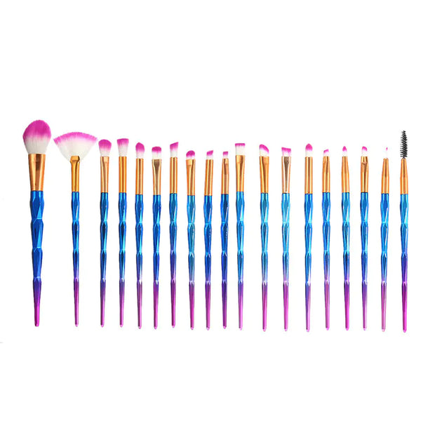 Multicolor Makeup Brushes with Electroplated Finish