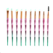 Multicolor Makeup Brushes with Electroplated Finish