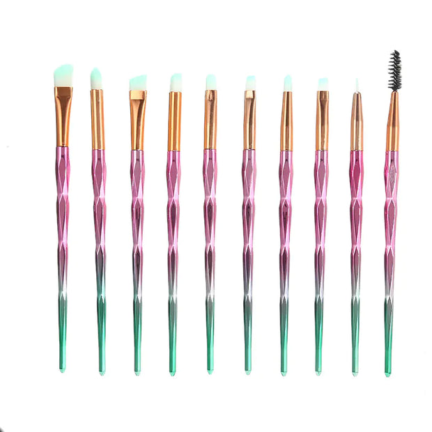 Multicolor Makeup Brushes with Electroplated Finish