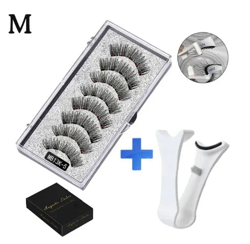 5 Pairs Magnetic Tweezers with 3D Mink Lash Curler