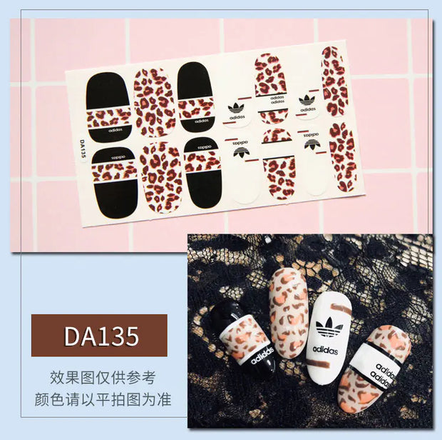 Leopard Print Nail Stickers with Peelable Backing (14 Sheets)